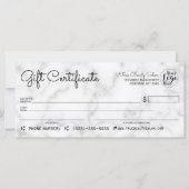 シンプル白黒大理石チェックギフト証明書 (正面)