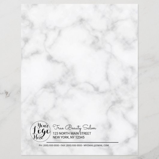 シンプル白黒大理石ラッシュクライアントレコード (裏面)