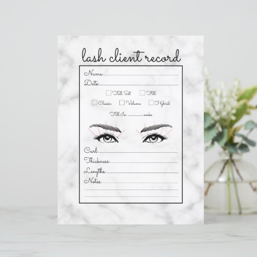 シンプル白黒大理石ラッシュクライアントレコード (スタンド正面)