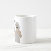 シンプル白黒女おもしろい文字 コーヒーマグカップ (中央)