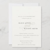 シンプル白黒婚約招待状 サンキューカード (正面)