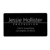 シンプル白黒差出人住所 ラベル (正面)