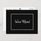 シンプル白黒引っ越しました標識 案内ポストカード (正面/裏面)