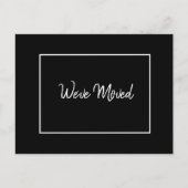 シンプル白黒引っ越しました標識 案内ポストカード (正面)