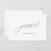 シンプル白黒感謝カード サンキューカード (正面/裏面)