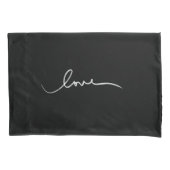 シンプル白黒手書き愛 枕カバー (正面左)