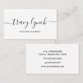 シンプル白黒手書き文字書道 名刺 (正面/裏面)