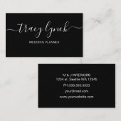 シンプル白黒手書き文字書道 名刺 (正面/裏面)