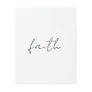 シンプル白黒手書信仰 メタルプリント