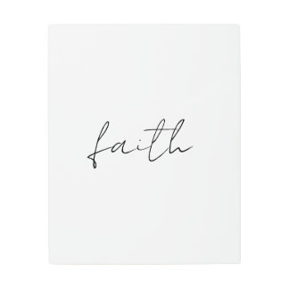 シンプル白黒手書信仰 メタルプリント