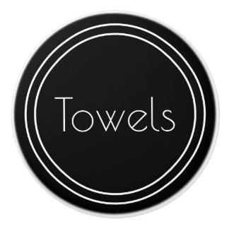 シンプル白黒文字テンプレート セラミックノブ