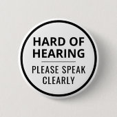 シンプル白黒文字懸命 缶バッジ (正面)