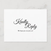 シンプル白黒書簡回答はがき インビテーションポストカード (正面)