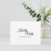 シンプル白黒書簡回答はがき インビテーションポストカード (スタンド正面)