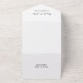 シンプル白黒書道フレーム写真結婚の オールインワン招待状 (外側)