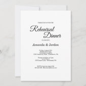 シンプル白黒書道リハーサルディナー 招待状 (正面)