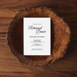 シンプル白黒書道リハーサルディナー 招待状