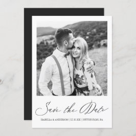 シンプル白黒書道写真 セーブザデート