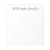 シンプル白黒書道家名 ノートパッド (正面)