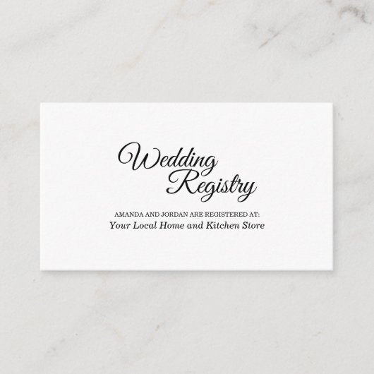 シンプル白黒書道結婚登録簿 エンクロージャーカード (正面)