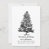 シンプル白黒樹 招待状 (正面)