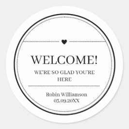 シンプル白黒歓迎モダンミニマル歓迎 ラウンドシール