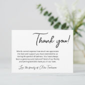 シンプル白黒死別あり サンキューカード (スタンド正面)