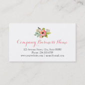 シンプル白黒水エレガント色フローラロゴ 名刺 (裏面)