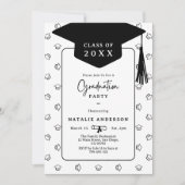 シンプル白黒法学会卒業式 招待状 (正面)