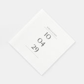 シンプル白黒特別結婚日 スタンダードランチョンナプキン (角)