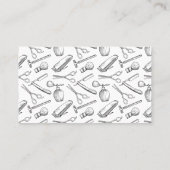 シンプル白黒理容師スタイリストショップパターン ロイヤリティカード (裏面)