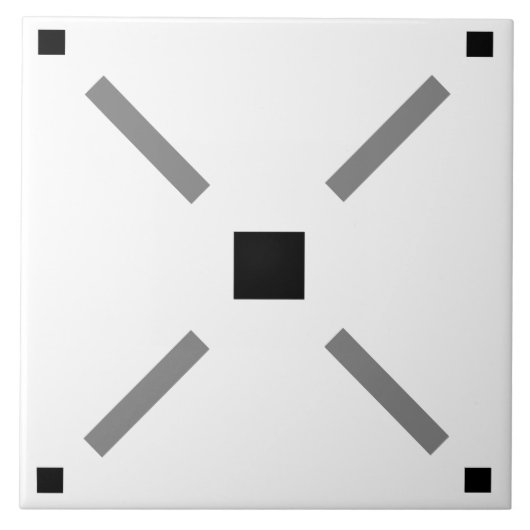 シンプル白黒瓦 タイル (正面)