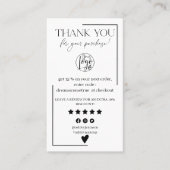 シンプル白黒番のレビュ感謝していー順 名刺 (正面)