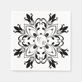 シンプル白黒紙ナプキン スタンダードカクテルナプキン