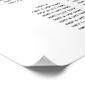 シンプル白黒結婚の座席表 ポスター (角)