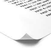 シンプル白黒結婚の座席表 ポスター (角)