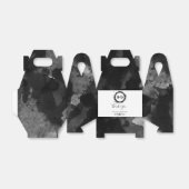 シンプル白黒結婚の水色 フェイバーボックス (折り畳みなし)