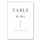 シンプル白黒結婚の テーブルナンバー (正面)