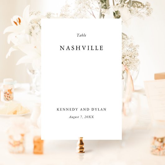 シンプル白黒結婚の テーブルナンバー