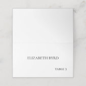 シンプル白黒結婚の プレイスカード (外部開封)