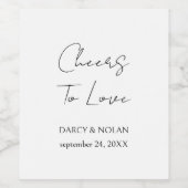 シンプル白黒結婚の ワインラベル (シングルラベル)