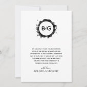 シンプル白黒結婚ズ サンキューカード (正面)