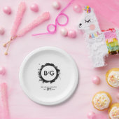 シンプル白黒結婚ズ ペーパープレート (パーティー)