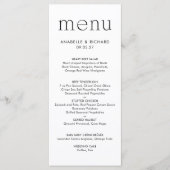 シンプル白黒結婚ズ メニュー (正面)