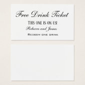 シンプル白黒結婚フリーチケット (正面&裏面)