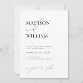 シンプル白黒結婚ミニマモダンリスト 招待状 (正面)