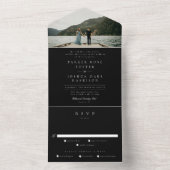 シンプル白黒結婚写真 オールインワン招待状 (内側)