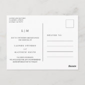 シンプル白黒結婚延納 ポストカード (裏面)