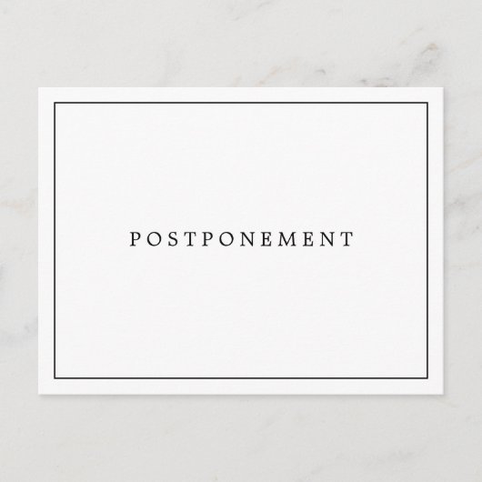 シンプル白黒結婚延納 ポストカード (正面)