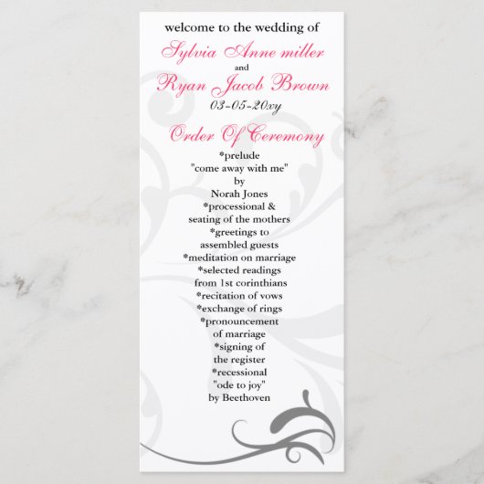 シンプル白黒結婚式招待状 (正面)